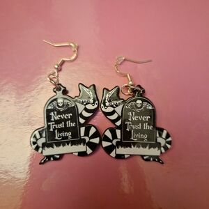Black and White Tombstone Earrings